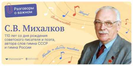 Разговоры о важном по теме: «С. В. Михалков. 110 лет со дня рождения»